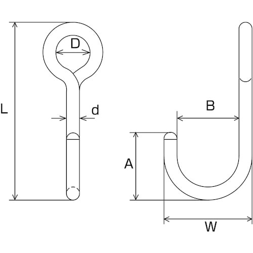 水本 ストレートフック 線径13mm
