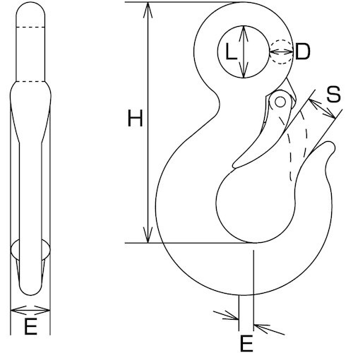 水本 重量フック(ハズレ止め付) 2トン用