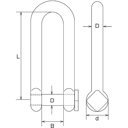 水本 ロング角頭シャックル 呼び10mm