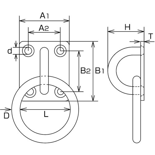 水本 丸カンプレート 丸カン内径50mm 42mm