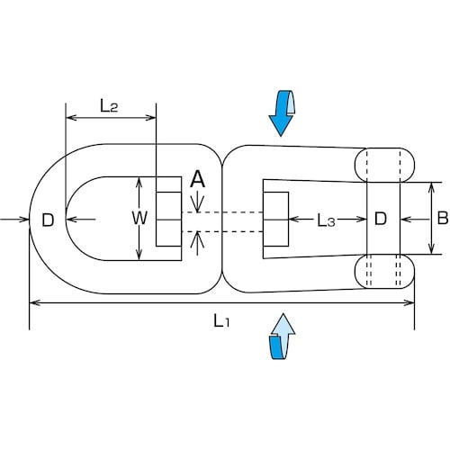 水本 沈みシングルシャックル 全長65mm