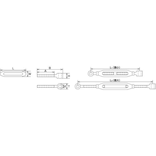 水本 枠式ターンバックル(A&A) 捻子径2分