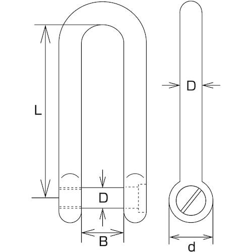 水本 ロング沈みシャックル 長さ32mm 内幅8m