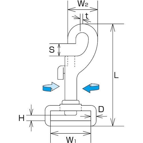 水本 スイベルベルトナスカン 長さ73mm