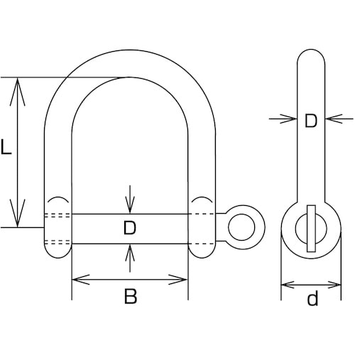 水本 ワイドネジシャックル 長さ60mm 内幅40