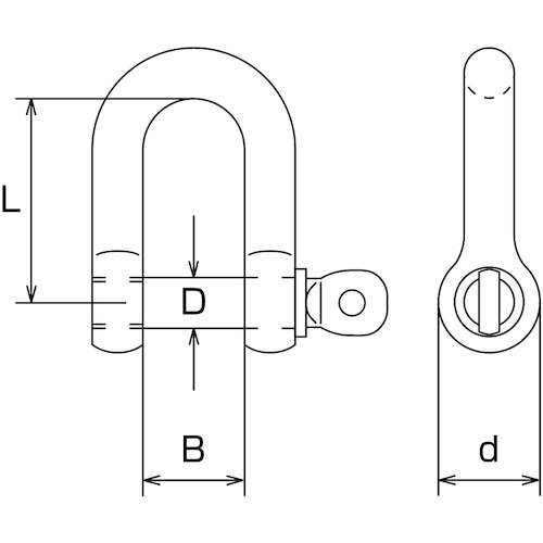 水本 アルミシャックル(シルバー) 呼び6mm