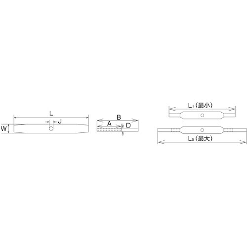 水本 ステンレス パイプターンバックル(ストレート