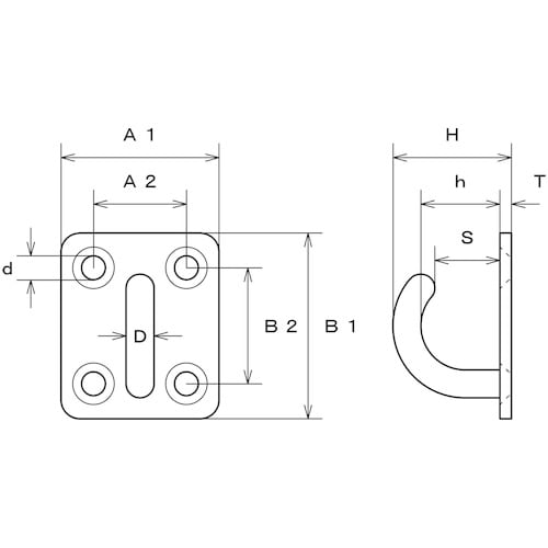 水本 ステンレス オープンアイプレート 42mm×