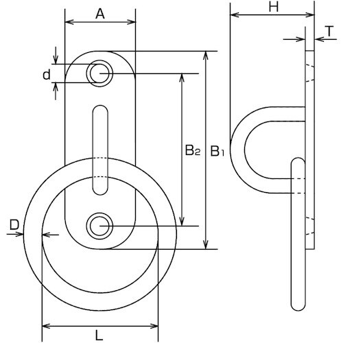 水本 パッドアイ丸カン 丸カン内径40mm 20m