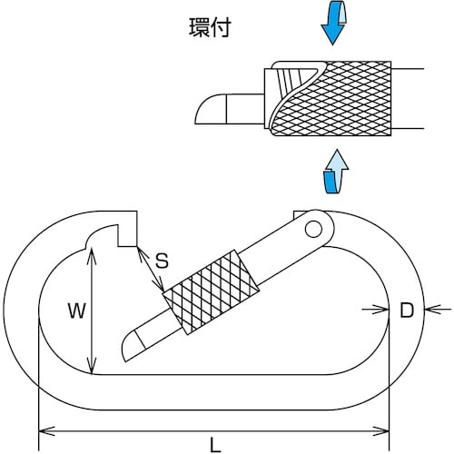 水本 ステンレス カラビナ SUS316 環付