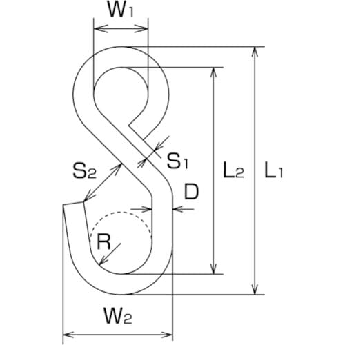 水本 Sフック ステンレス Sカン SAT 全長1