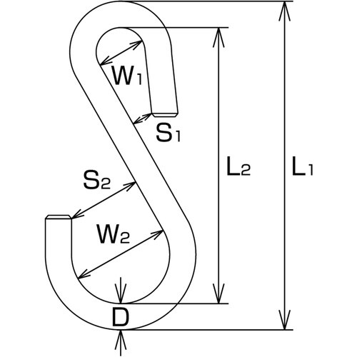 水本 ステンレス Sカン SAP 全長65mm
