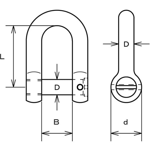 水本 ステンレス ピン止め沈みシャックル 呼び10