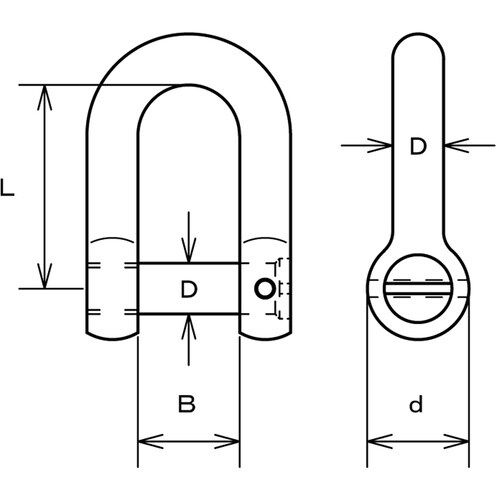 水本 ステンレス ピン止め沈みシャックル 呼び6m