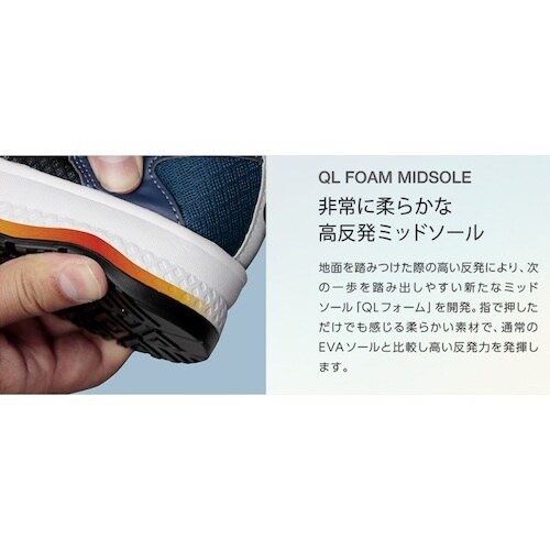 ミドリ安全 高反発ソール 先芯入りスニーカー QL