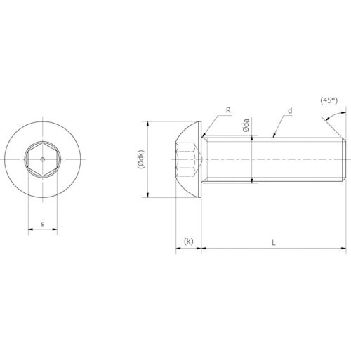 YAHATA 六角穴付ボタンボルト ユニクロ M3