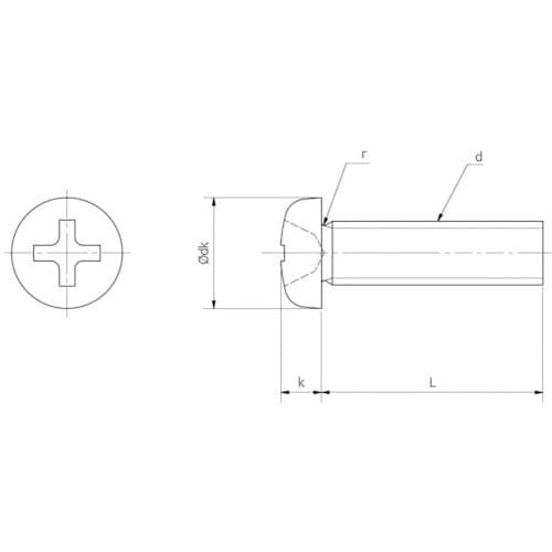 YAHATA 十字穴付ナベ小ねじ全ねじ 生地 M4