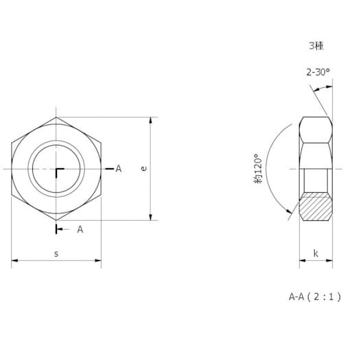 YAHATA 六角ナット 3種 三価クロメート M