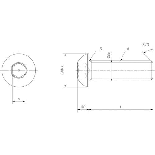 YAHATA 六角穴付ボタンボルト ユニクロ M8