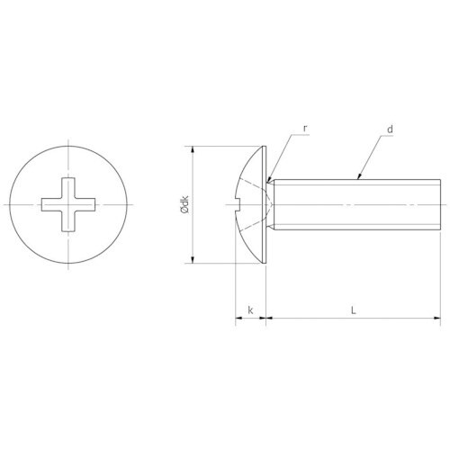 YAHATA 十字穴付トラス小ねじ全ねじ ニッケル