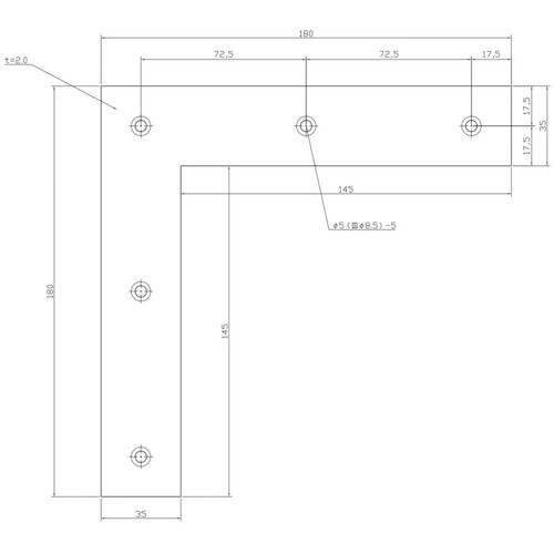 WAKI ステンレス平横隅金 BK−809 180