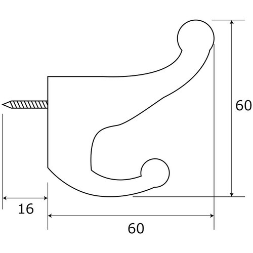 WAKI バラ PC帽子掛 BH−612 ダイダイ