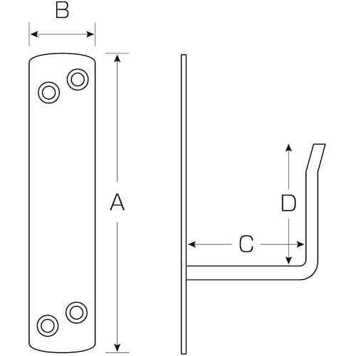 WAKI 座付カンヌキ黒 受 BK−1003 45