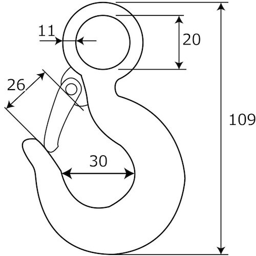 WAKI 鍛造環付フック BK−962 0.5トン
