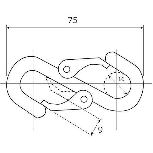 WAKI ダブルフック BK−777 75MM