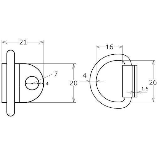 WAKI グランドフック BK−982 4MM
