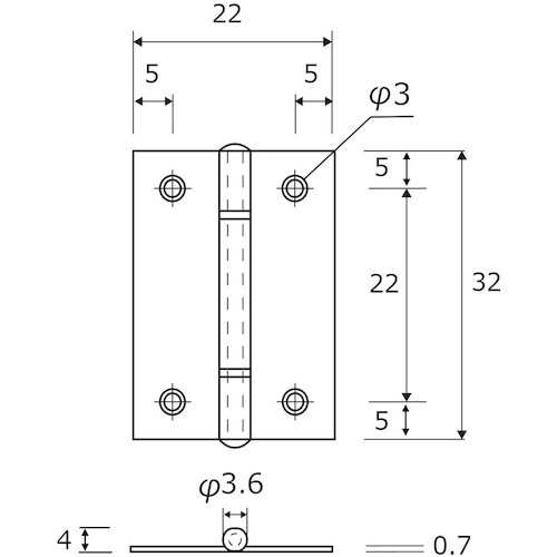 WAKI バラ カラー丁番 S BH−511 32