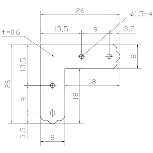 WAKI ユニクロ隅金 平横 BK−001 25