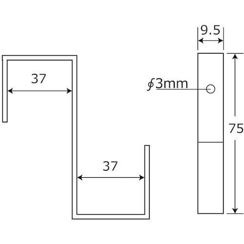 WAKI 吊金具 Z型 4 BK−384 37X3