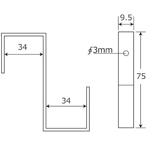 WAKI 吊金具 Z型 3 BK−383 34X3
