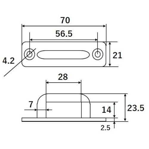 WAKI 角型パッドアイ7 BK−979 70x2