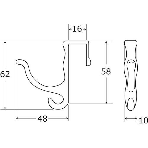 WAKI B枝長押帽子掛 BH−634 大 2個入