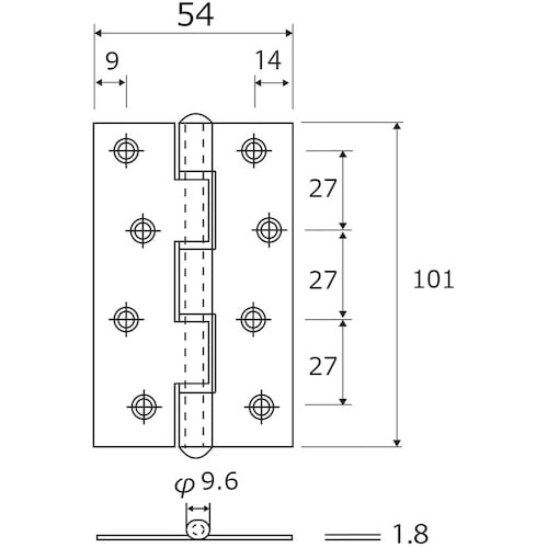 WAKI バラ カラー丁番 G BH−507 10