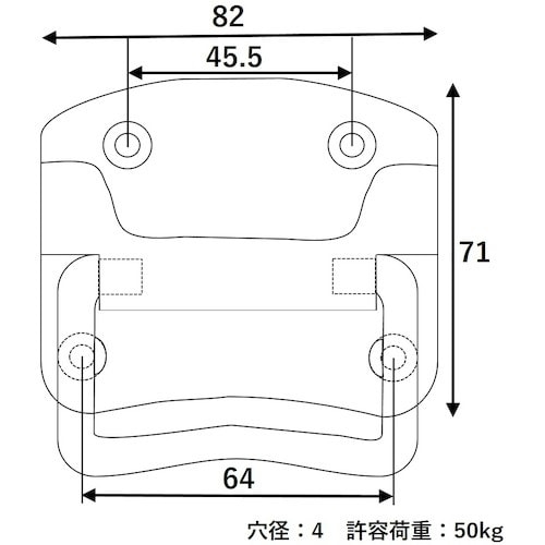 WAKI トランク取手 BH−651 80