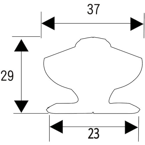WAKI 木製つまみ VG−227 37mm ブラ