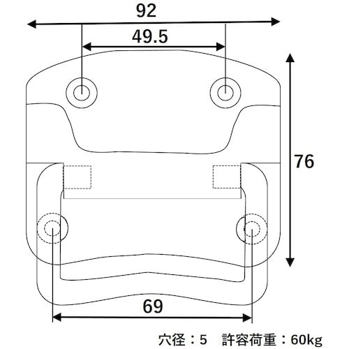 WAKI トランク取手 BH−652 90