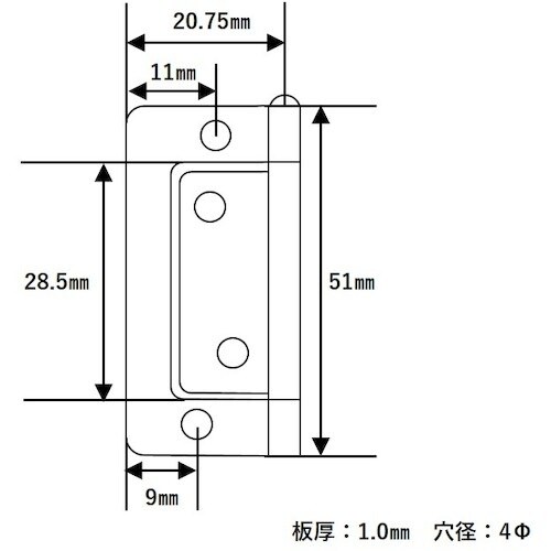 WAKI フラッシュ丁番 BH−450 51MM
