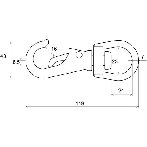WAKI ステン回転スナップ 15−521 A3