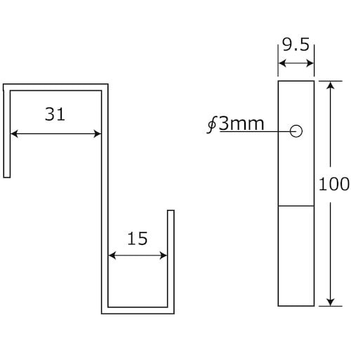 WAKI 吊金具 Z型 8 BK−388 15X3