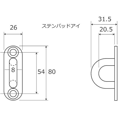 WAKI パッドアイ BK−786 8X26MM