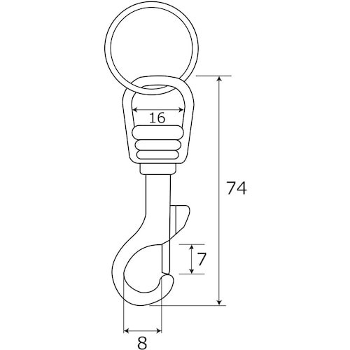 WAKI リング付回転スナップ BK−600 5/