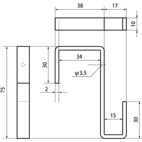 WAKI 真鍮 Z型金具 WAP−243 15x3