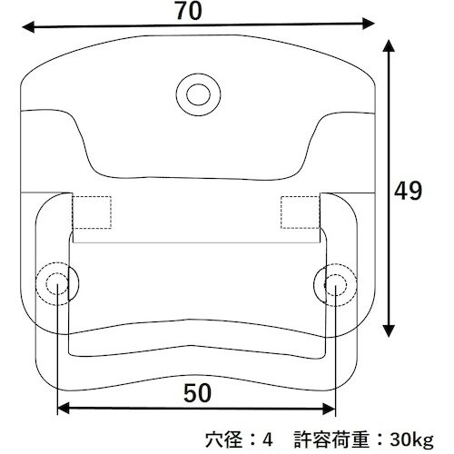 WAKI トランク取手 BH−650 70