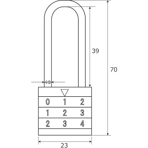 WAKI ツル長丸文字合せ錠 BH−205 23M