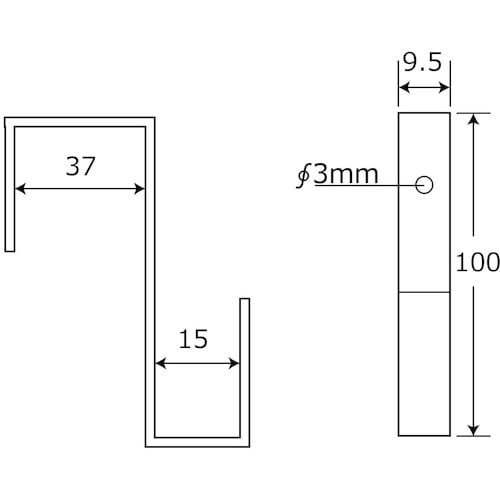 WAKI 吊金具 Z型 10 BK−390 15X