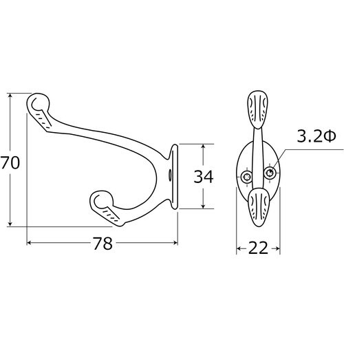 WAKI バラ N菊葉帽子掛 BH−625 中